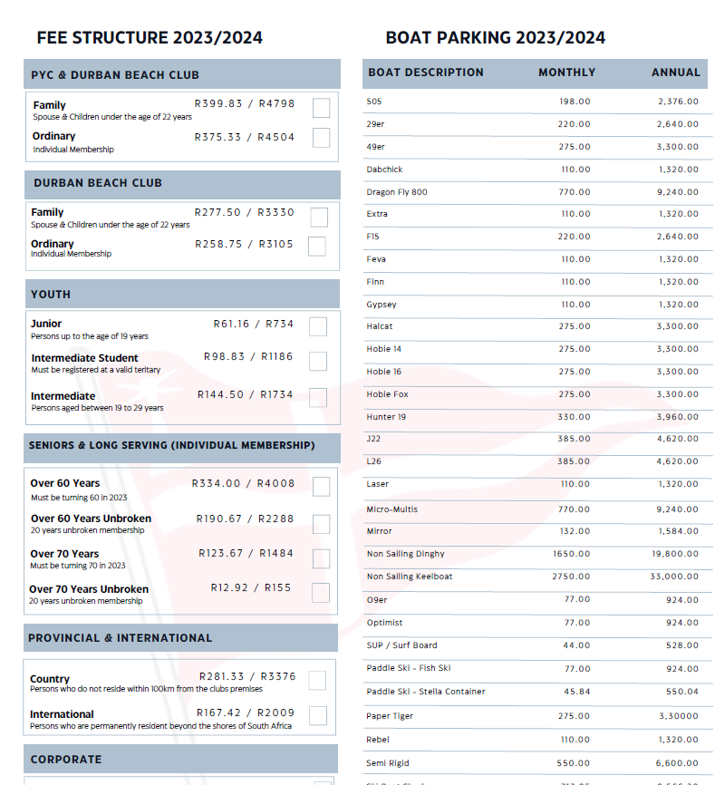 point yacht club membership fees